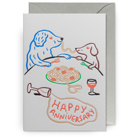 Dog Spaghetti Happy Anniversary Card | Marie Assénat